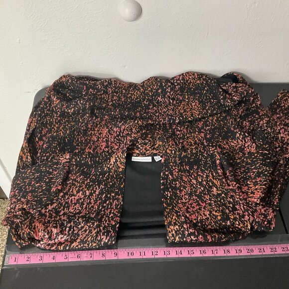 Susa Graver Cardigan Women M Petite Multicolor Pockets Texture Open Front Duster - Picture 9 of 13